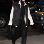 Bella Hadid in a Black Pants Heads Home After Having Lunch in New York