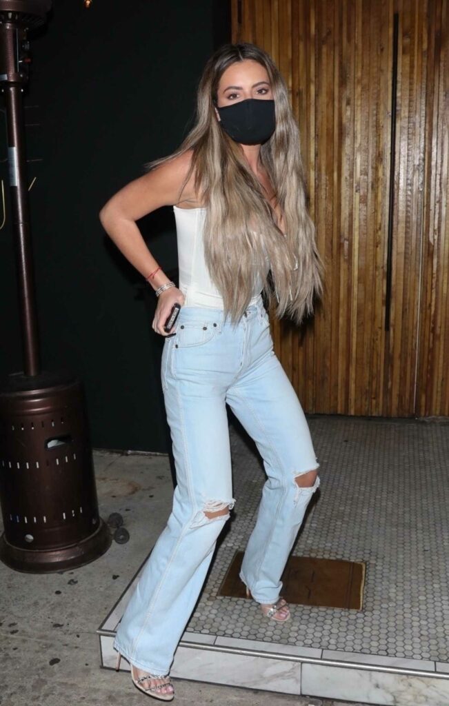 Brielle Biermann in a Blue Ripped Jeans