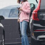 Calista Flockhart in a Pink Sweater Was Seen Out in Brentwood