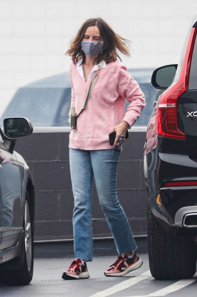 Calista Flockhart in a Pink Sweater