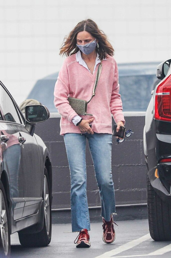 Calista Flockhart in a Pink Sweater