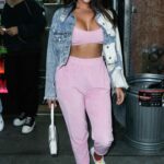 Estrella Nouri in a Pink Sports Bra Attends the National Taco Day in Los Angeles