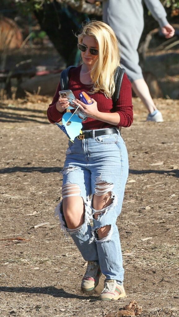 Heidi Montag in a Blue Ripped Jeans