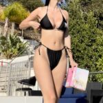 Iva Kovacevic in a Black Bikini By the Pool in Los Angeles