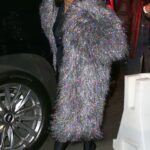 Kim Kardashian in a Colorful Fur Coat Was Seen During a Night Out at Lattanzi Italiana in New York