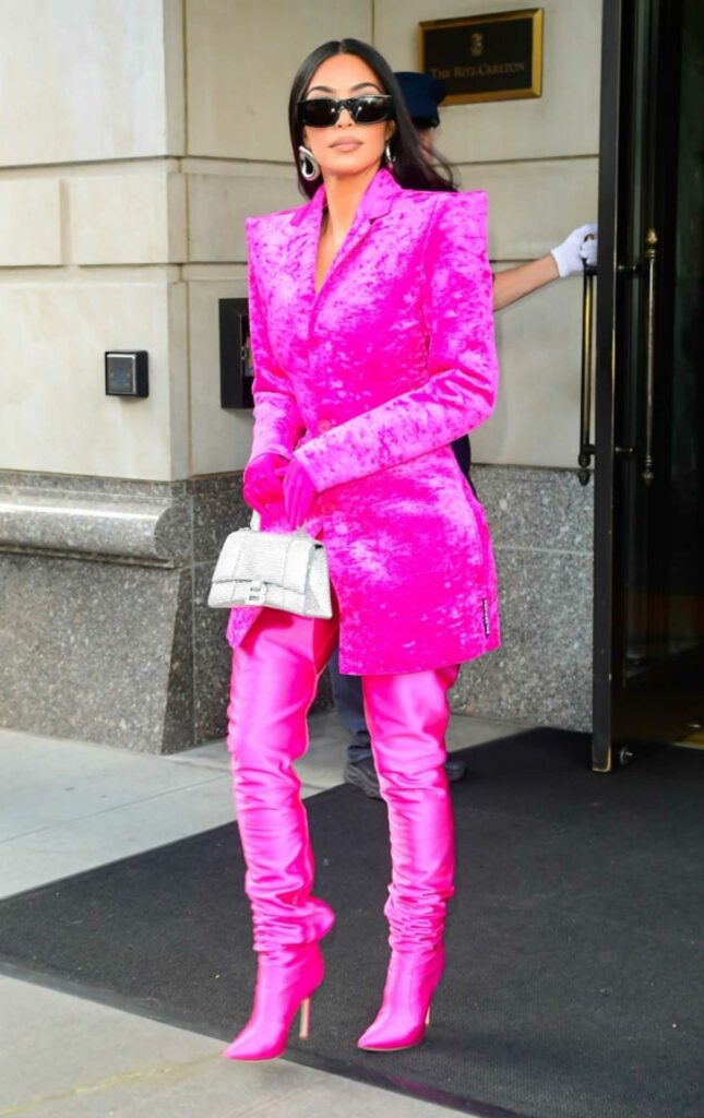 Kim Kardashian in a Pink Outfit