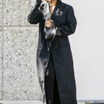 Kourtney Kardashian in a Black Trench Coat Was Seen Out in Calabasas