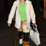 Lily Allen in a White Sneakers Departs the Noel Coward Theatre in London