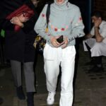 Lily Allen in a White Sweatpants Leaves the Noel Coward Theatre in London