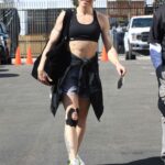 Melanie Chisholm in a Black Sports Bra Arrives for Practice at the Dancing With The Stars Rehearsal Studio in Los Angeles