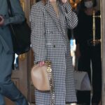 Stella McCartney in a Grey Coat Leaves the Ritz Hotel in Paris