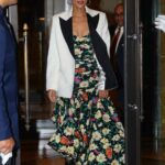 Alexandra Shipp in a Floral Dress Leaves Her Hotel in New York