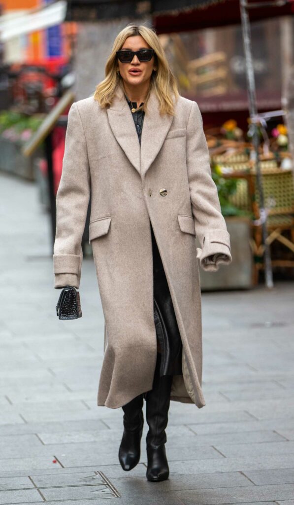 Ashley Roberts in a Caramel Coloured Coat