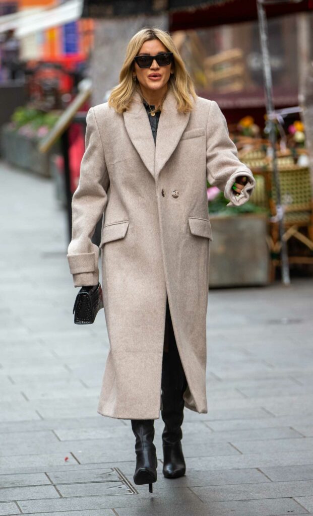 Ashley Roberts in a Caramel Coloured Coat