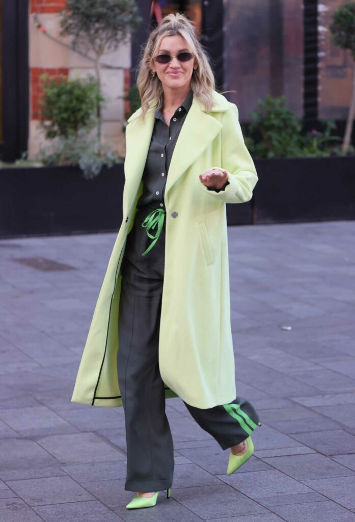 Ashley Roberts in a Lime Green Coat