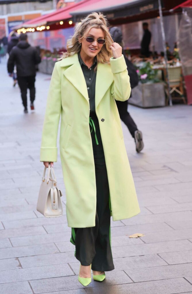 Ashley Roberts in a Lime Green Coat