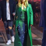 Bebe Rexha in a Green Leather Coat Was Seen Out in New York City