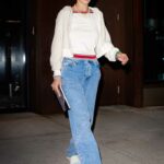 Bella Hadid in a Blue Jeans Leaves Her Sister Gigi’s Apartment in New York