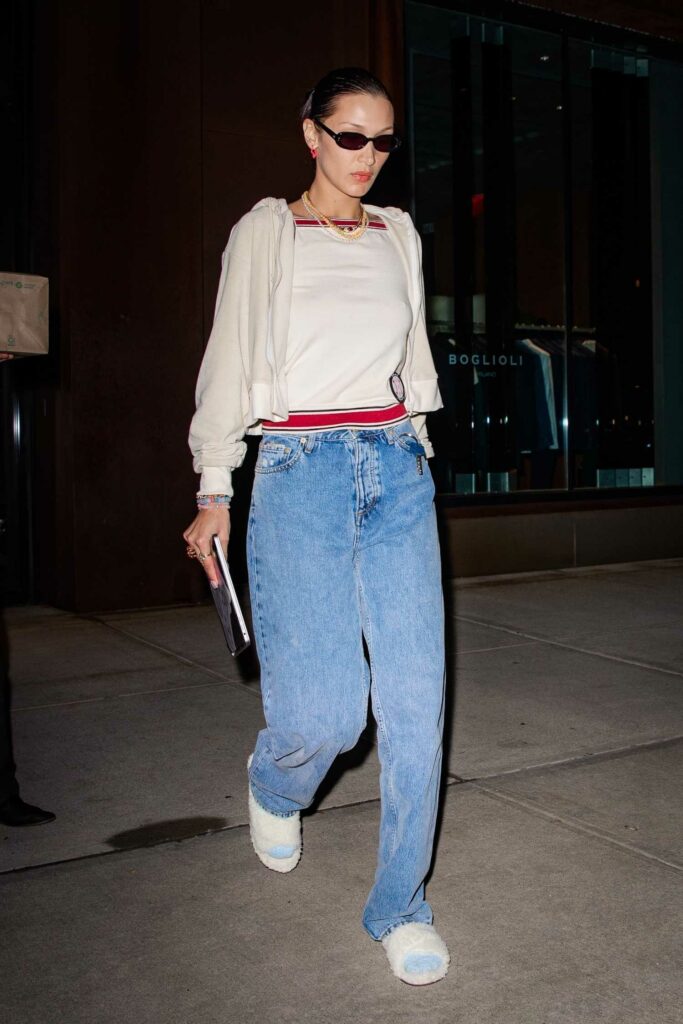 Bella Hadid in a Blue Jeans