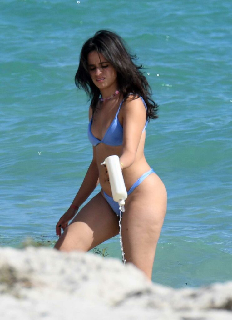 Camila Cabello in a Blue Bikini