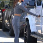 Cara Santana in a Grey Workout Ensemble Leaves Her Workout in Los Angeles