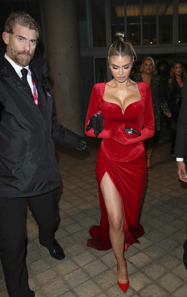 Chloe Sims in a Red Dress