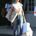 Elisabetta Canalis in a Black Boots Goes Shopping in Beverly Hills 11/22/2021