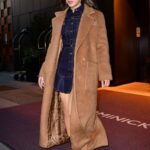 Hailee Steinfeld in a Denim Mini Dress Arrives at Good Morning America in New York