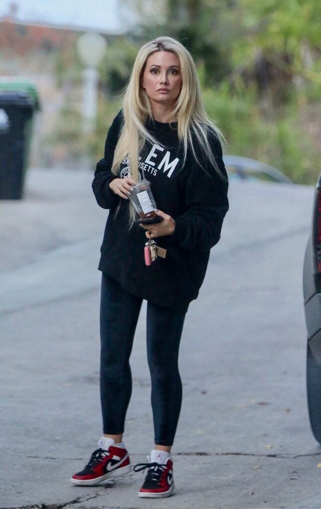 Holly Madison in a Black Sweatshirt