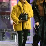 Kazimir Crossley in a Yellow Fur Coat Steps Out for Dinner with a Female Companion in Bromley