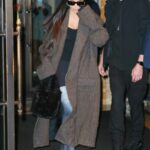 Kim Kardashian in a Brown Coat Leaves the Ritz Carlton in New York