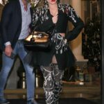 Lady Gaga in Gucci-Styled Tutu Dress Exits Her Hotel in London