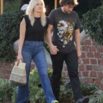 Malin Akerman in a Black Tee Was Seen Out with Her Husband Jack Donnelly in Los Feliz