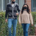 Mila Kunis in a Black Protective Mask Was Seen Out with Ashton Kutcher in West Hollywood