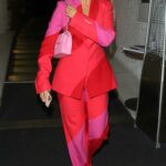 Molly-Mae Hague in a Red Suit Leaves Her Launch Event for Molly Mae X Beauty Works in London