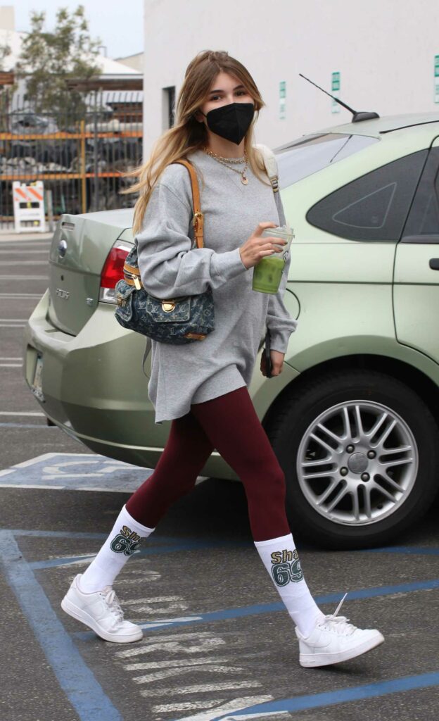 Olivia Jade in a Grey Sweatshirt