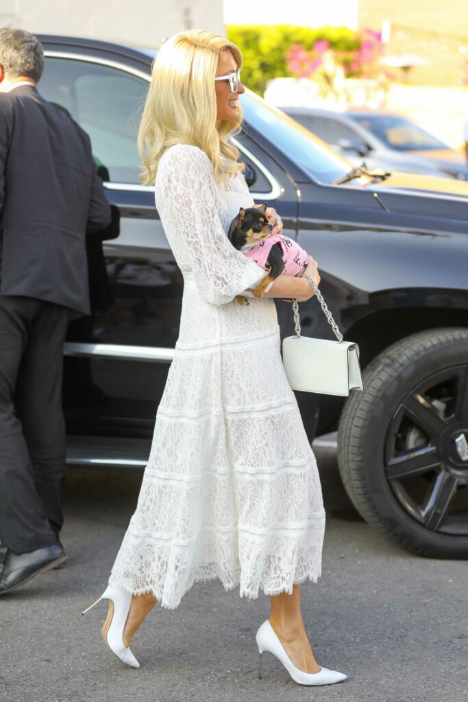 Paris Hilton in a White Dress