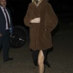 Poppy Delevingne in a Brown Fur Coat Leaves the Serpentine Gallery in London