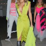 Stacy Keibler in a Neon Green Dress Leaves Paris Hilton and Carter Reum’s Wedding After-Party at the Santa Monica Pier in Santa Monica