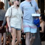 Stassi Schroeder in a Beige Shirt Was Seen Out with Her Husband Beau Clark in Los Angeles