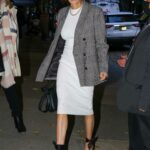Teri Hatcher in a Grey Blazer Arrives at the Tamron Hall Show in New York