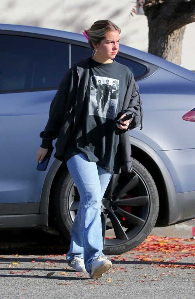 Addison Rae in a Grey Sweatshirt
