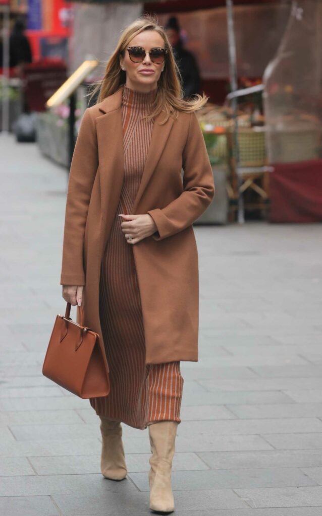 Amanda Holden in a Brown Coat