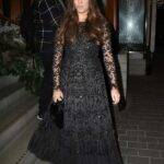 Amber Le Bon in a Black Dress Arrives at the WOTC New Faces Awards in London