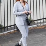 Ariel Winter in a Grey Jumpsuit Grabs Coffee in West Hollywood