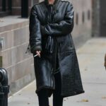 Ashley Benson in a Black Leather Coat Was Seen Out in New York