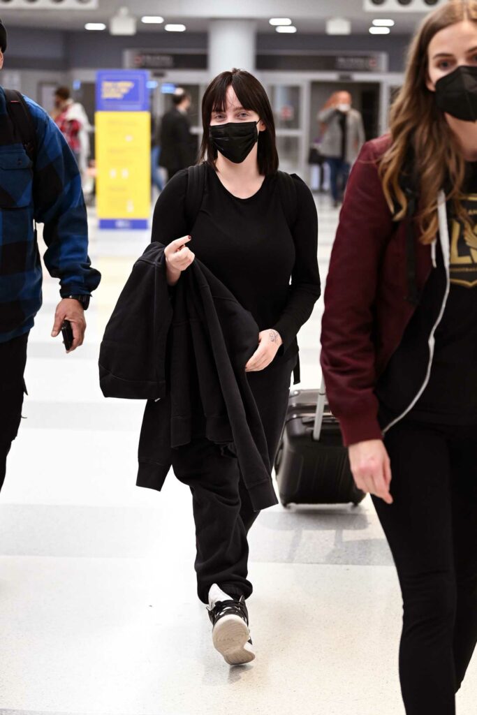 Billie Eilish in a Black Protective Mask
