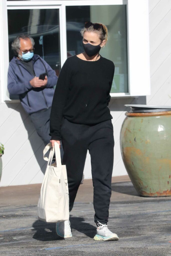 Cameron Diaz in a Black Protective Mask