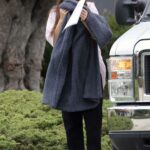 Camila Morrone in a Beige Flip-Flops on the Set of Daisy Jones and the Six in Los Angeles