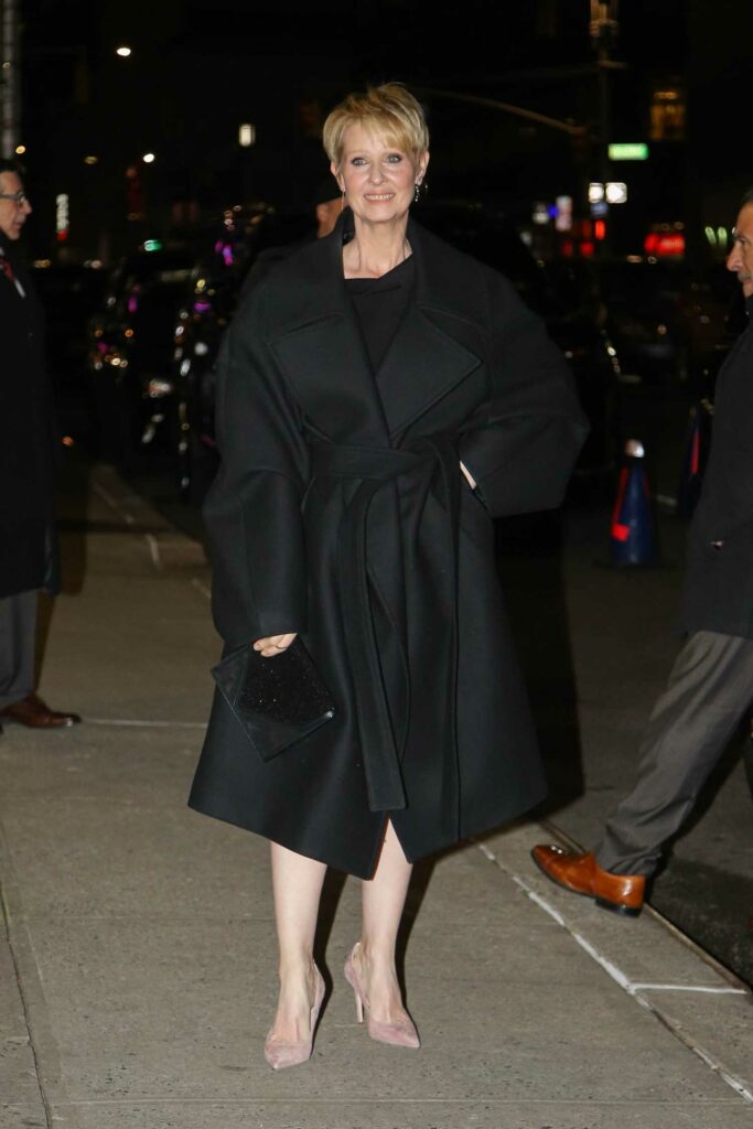 Cynthia Nixon in a Black Coat